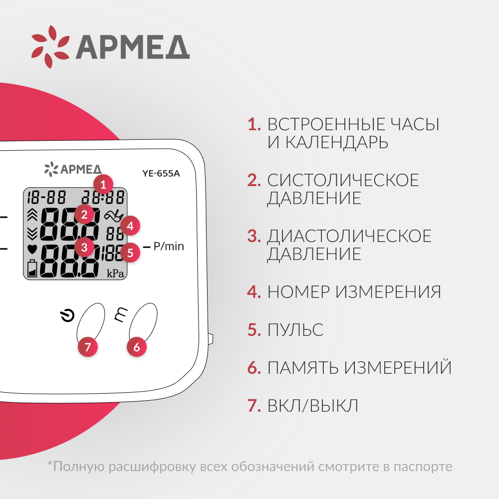 ТОНОМЕТР YE655A Armed (манжета 22-45 см)